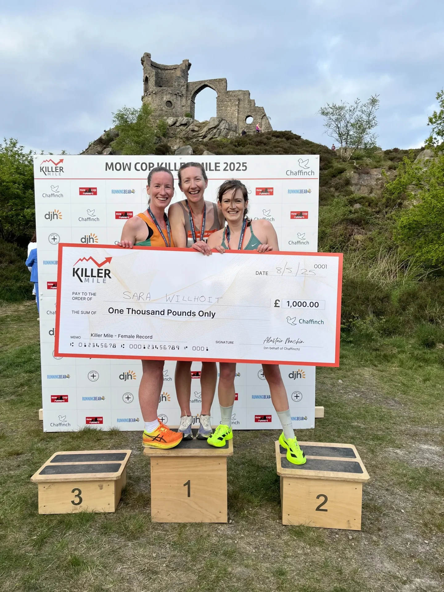 Chaffinch Presents Prize Money to New Killer Mile Record Holder 1 sara willhoit 1 Chaffinch